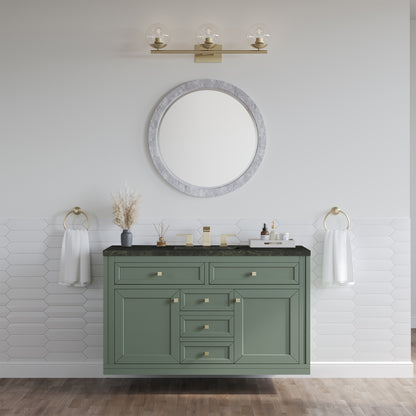 James Martin Vanities Chicago 48" Smokey Celadon Single Vanity With 3 CM Phantome Eclos Top