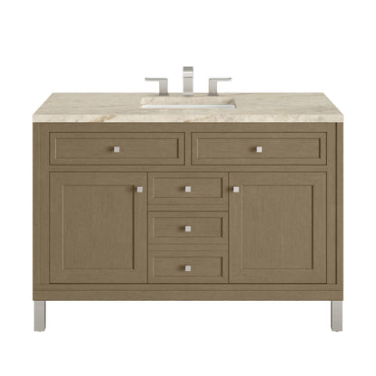 James Martin Vanities Chicago 48" Walnut Whisper Single Vanity With 3 CM Tajnar Eclos Top