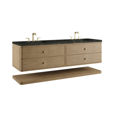 James Martin Vanities Allamari 72" Dune Mist Double Vanity With 3 CM Phantome Eclos Top