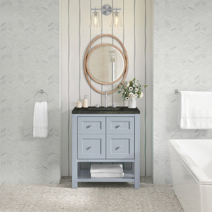 James Martin Vanities Breckenridge 30" Serenity Blue Single Vanity With 3cm Phantome Eclos Top