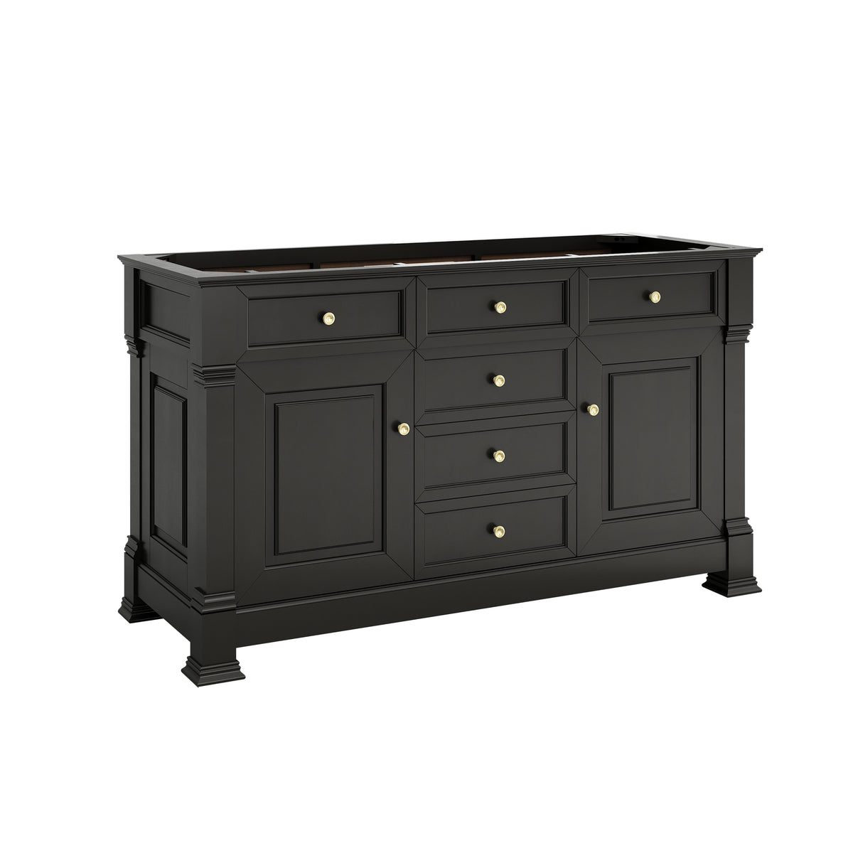 James Martin Vanities Brookfield 60" Black Onyx Double Vanity Black