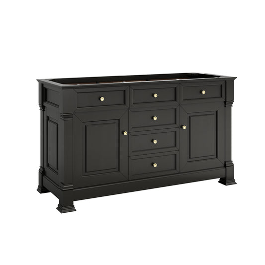 James Martin Vanities Brookfield 60" Black Onyx Double Vanity Black