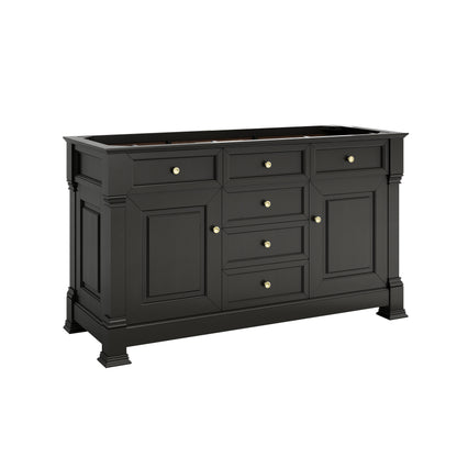 James Martin Vanities Brookfield 60" Black Onyx Double Vanity With 3 CM Tajnar Eclos Top and FreePower Wireless Charger