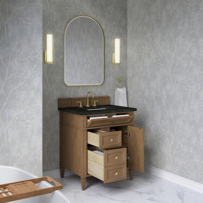 James Martin Vanities Brittany 30" Pecan Single Vanity With 3 CM Phantome Eclos Top