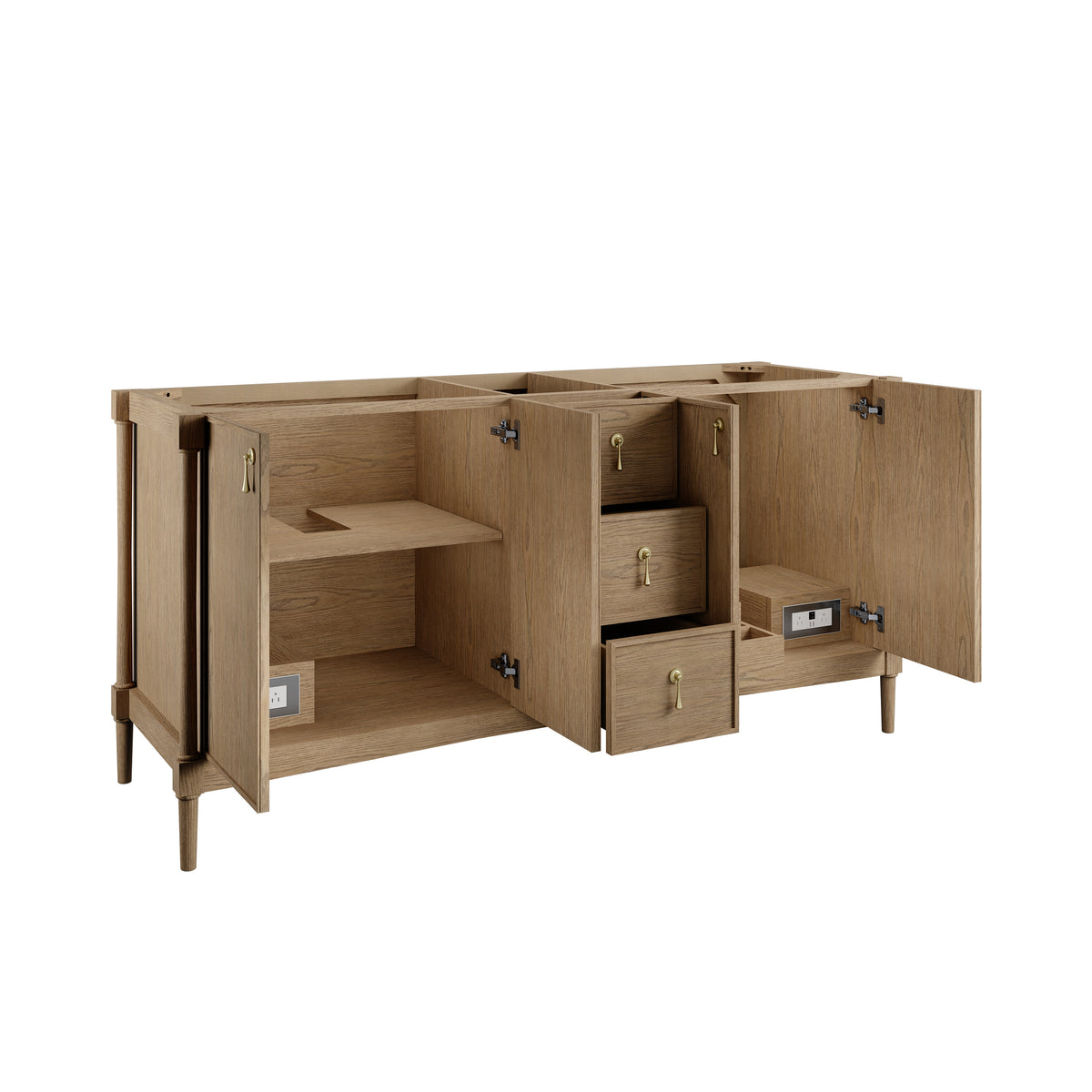 James Martin Vanities Kinnsden 72" Weathered Oak Double Vanity Cabinet