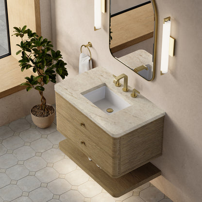 James Martin Vanities Allamari 36" Dune Mist Single Vanity With 3 CM Tajnar Eclos Top