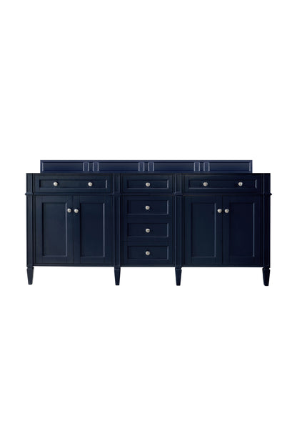 James Martin Vanities Brittany 72" Victory Blue Double Vanity With 3 CM Phantome Eclos Top
