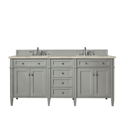 James Martin Vanities Brittany 72" Urban Gray Double Vanity With 3 CM Tajnar Eclos Top