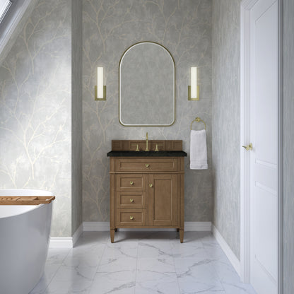James Martin Vanities Brittany 30" Pecan Single Vanity With 3 CM Phantome Eclos Top