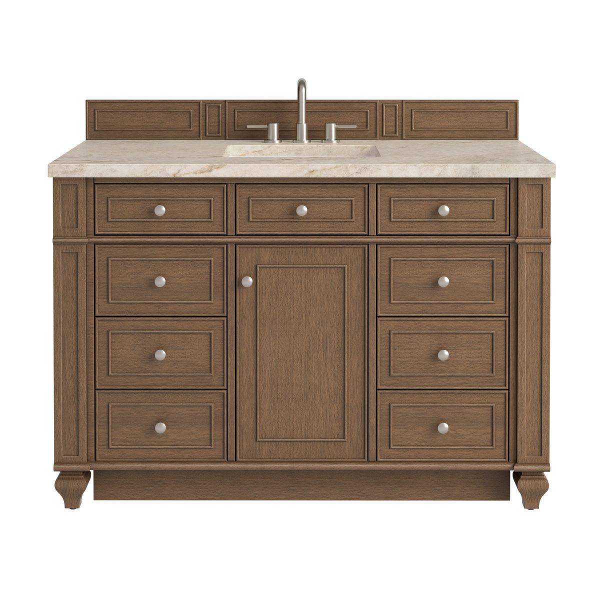 James Martin Vanities Bristol 48" Saddle Brown Single Vanity With 3 CM Tajnar Eclos Top