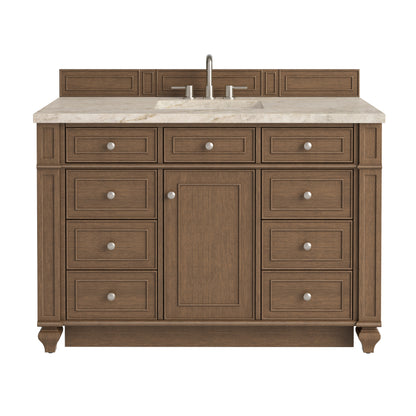 James Martin Vanities Bristol 48" Saddle Brown Single Vanity With 3 CM Tajnar Eclos Top