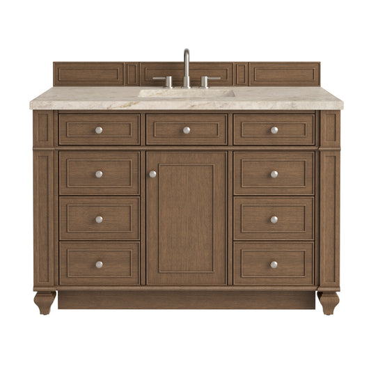 James Martin Vanities Bristol 48" Saddle Brown Single Vanity With 3 CM Tajnar Eclos Top