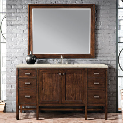 James Martin Vanities Addison 60" Mid-Century Acacia Single Vanity With 3 CM Tajnar Eclos Top