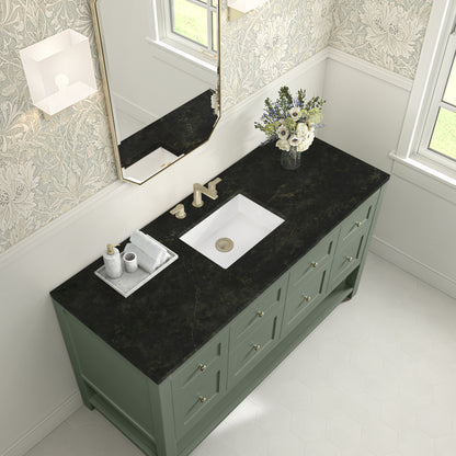 James Martin Vanities Breckenridge 60" Smokey Celadon Single Vanity With 3cm Phantome Eclos Top
