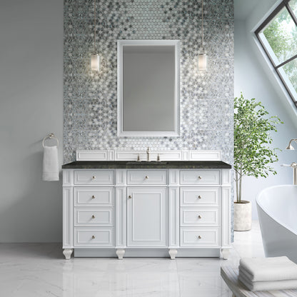 James Martin Vanities Bristol 60" Bright White Single Vanity With 3 CM Phantome Eclos Top