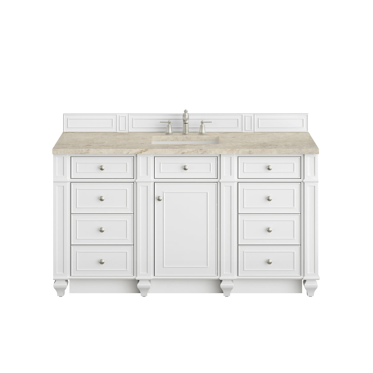 James Martin Vanities Bristol 60" Bright White Single Vanity With 3 CM Tajnar Eclos Top