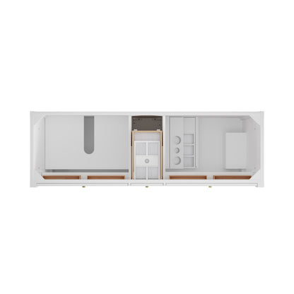 James Martin Vanities Bellshire 72" Bright White Double Vanity With 3 CM Tajnar Eclos Top and FreePower Wireless Charger