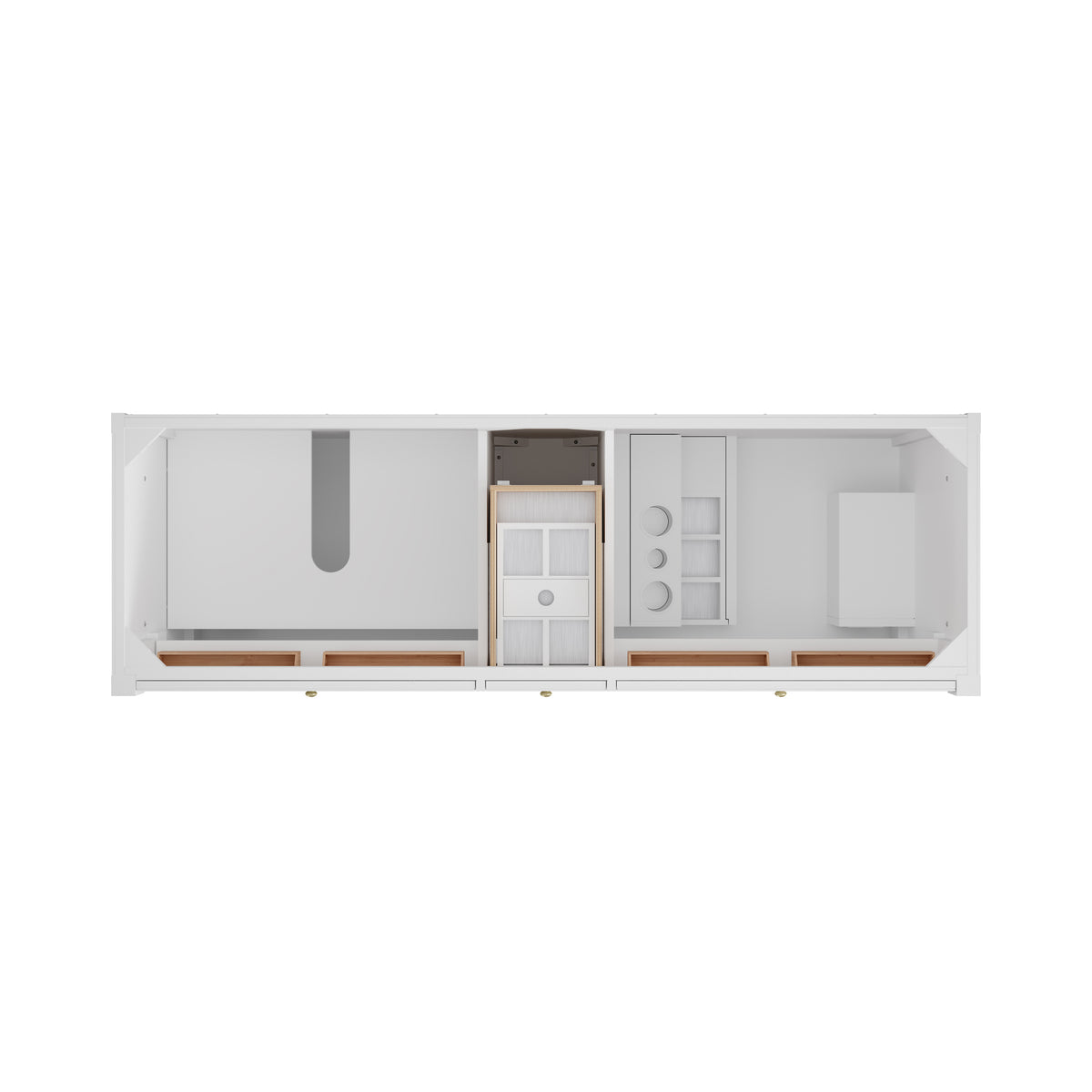 James Martin Vanities Bellshire 72" Bright White Double Vanity With 3 CM Victorian Silver Silestone Top and FreePower Wireless Charger