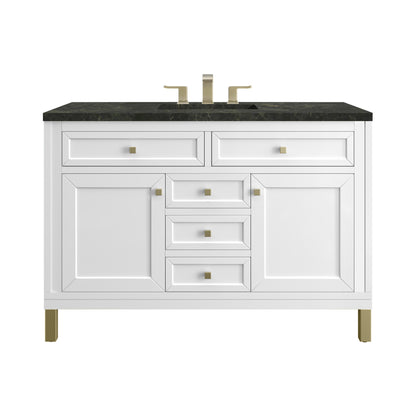 James Martin Vanities Chicago 48" Glossy White Single Vanity With 3 CM Phantome Eclos Top