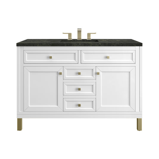 James Martin Vanities Chicago 48" Glossy White Single Vanity With 3 CM Phantome Eclos Top