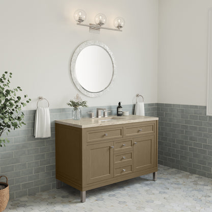 James Martin Vanities Chicago 48" Walnut Whisper Single Vanity With 3 CM Tajnar Eclos Top