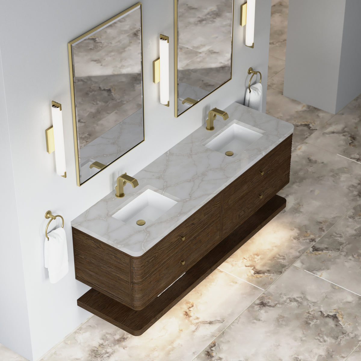James Martin Vanities Allamari 72" Sable Double Vanity With Single Hole 3 CM Victorian Silver Silestone Top