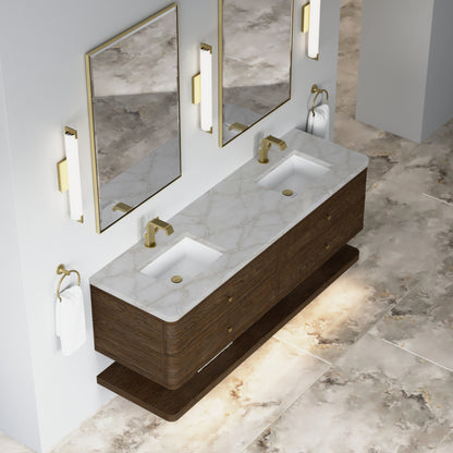 James Martin Vanities Allamari 72" Sable Double Vanity With Single Hole 3 CM Victorian Silver Silestone Top