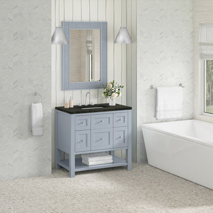 James Martin Vanities Breckenridge 36" Serenity Blue Single Vanity With 3cm Phantome Eclos Top