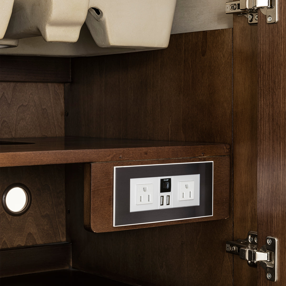 James Martin Vanities Amberly 36" Mid-Century Walnut Single Vanity With 3 CM Phantome Eclos Top