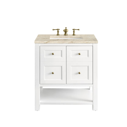 James Martin Vanities Breckenridge 30" Bright White Single Vanity With 3cm Tajnar Eclos Top