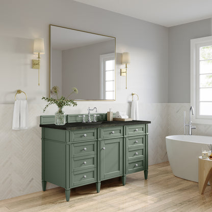James Martin Vanities Brittany 60" Smokey Celadon Single Vanity With 3 CM Phantome Eclos Top