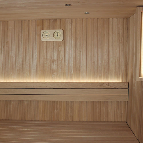 PROSAUNAS Pine Wood Thermometer & Hygrometer
