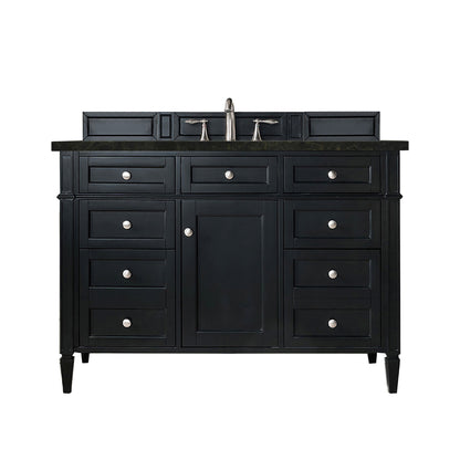James Martin Vanities Brittany 48" Black Onyx Single Vanity With 3 CM Phantome Eclos Top