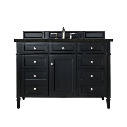 James Martin Vanities Brittany 48" Black Onyx Single Vanity With 3 CM Phantome Eclos Top