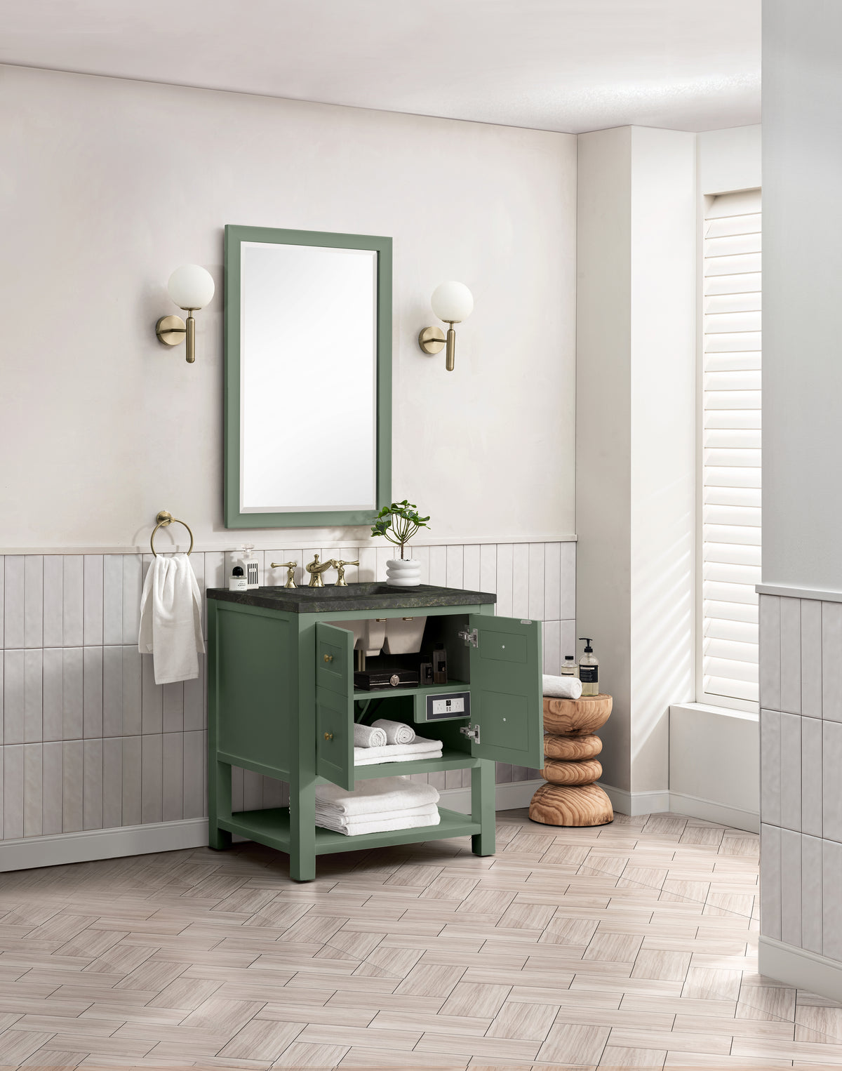 James Martin Vanities Breckenridge 30" Smokey Celadon Single Vanity With 3cm Phantome Eclos Top
