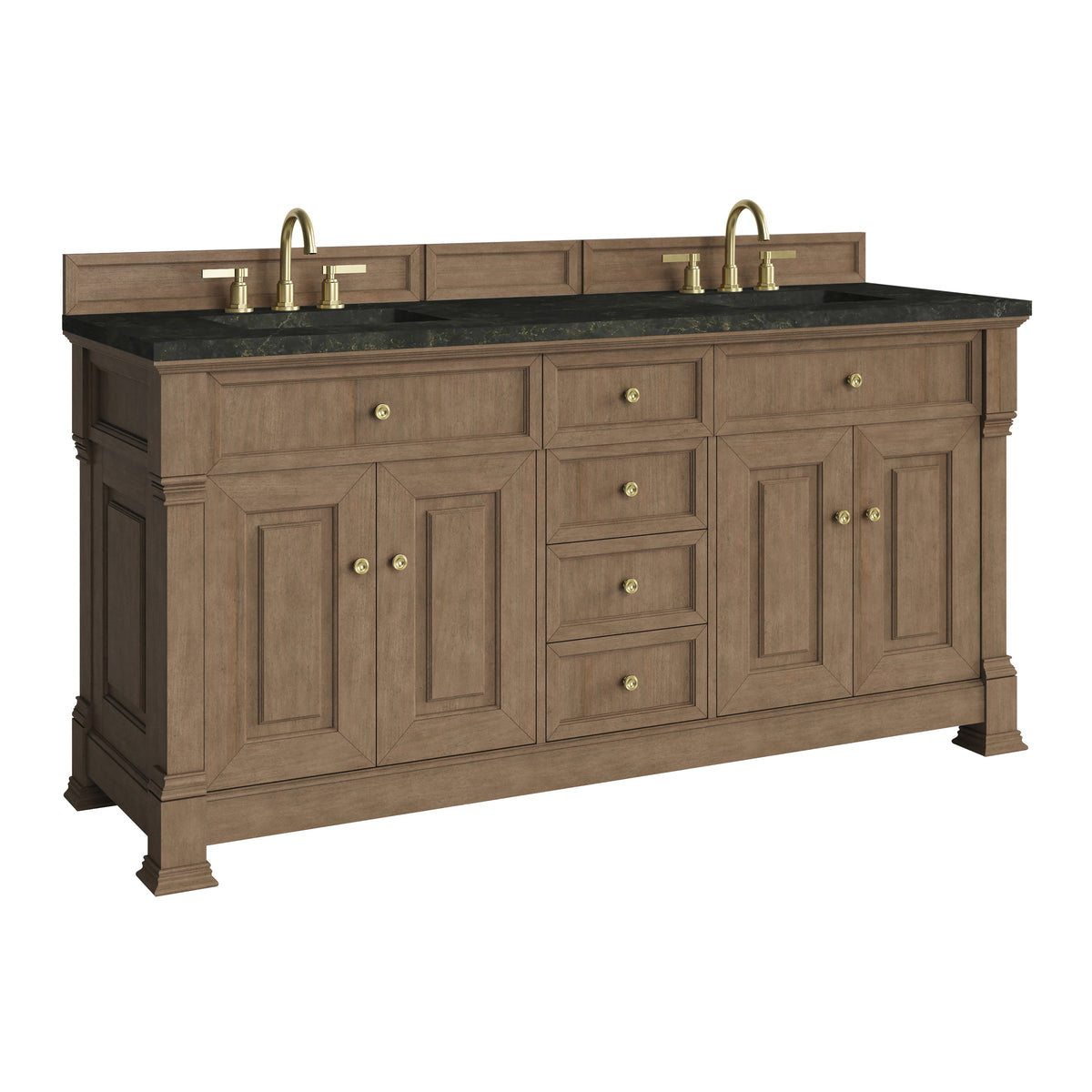 James Martin Vanities Brookfield 72" Pecan Double Vanity With 3 CM Phantome Eclos Top