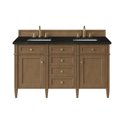 James Martin Vanities Brittany 60" Pecan Double Vanity With 3 CM Phantome Eclos Top