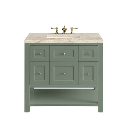 James Martin Vanities Breckenridge 36" Smokey Celadon Single Vanity With 3cm Tajnar Eclos Top