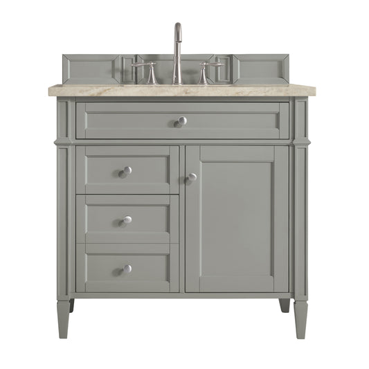James Martin Vanities Brittany 36" Urban Gray Single Vanity With 3 CM Tajnar Eclos Top