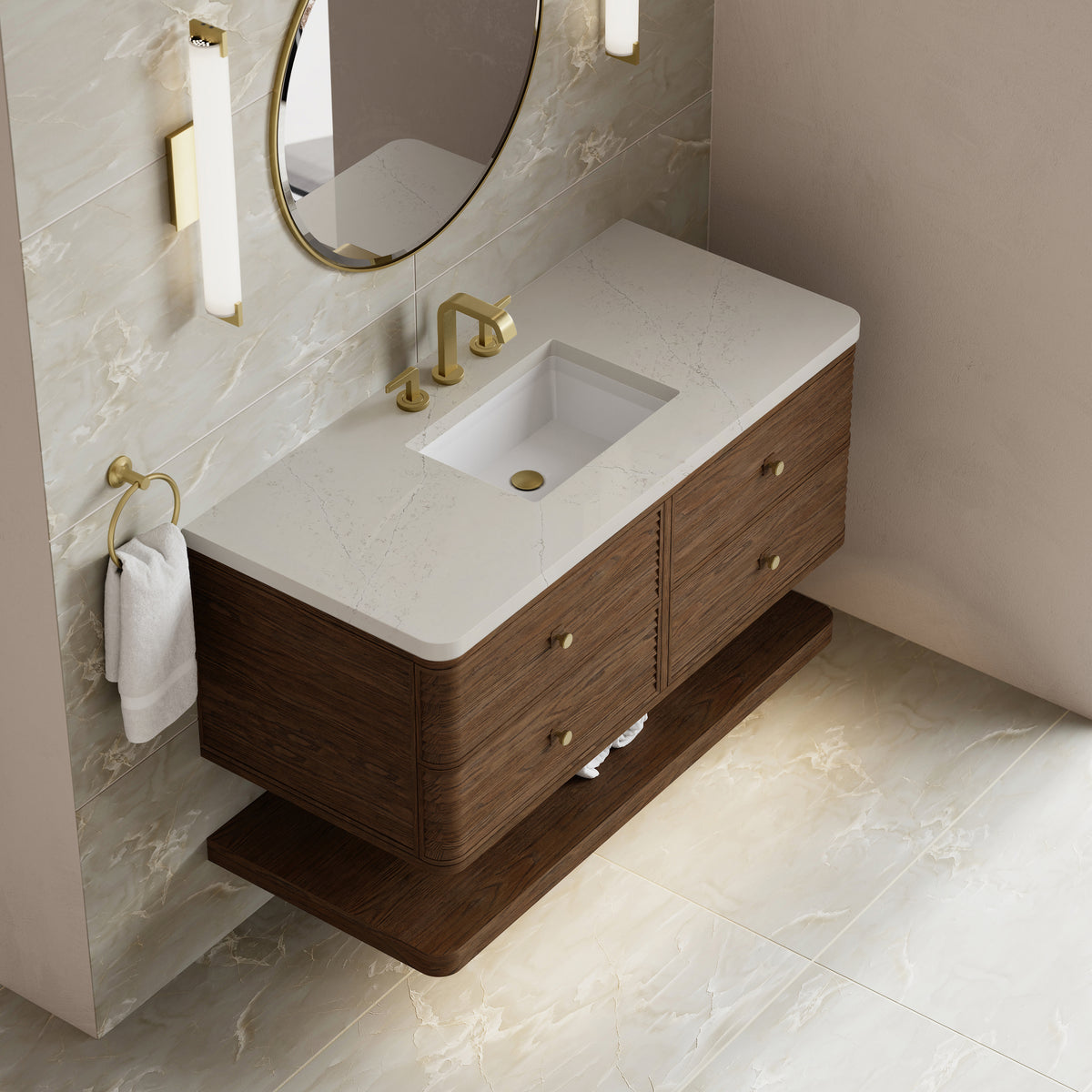 James Martin Vanities Allamari 48" Sable Single Vanity With 3 CM Siberian Silestone Top
