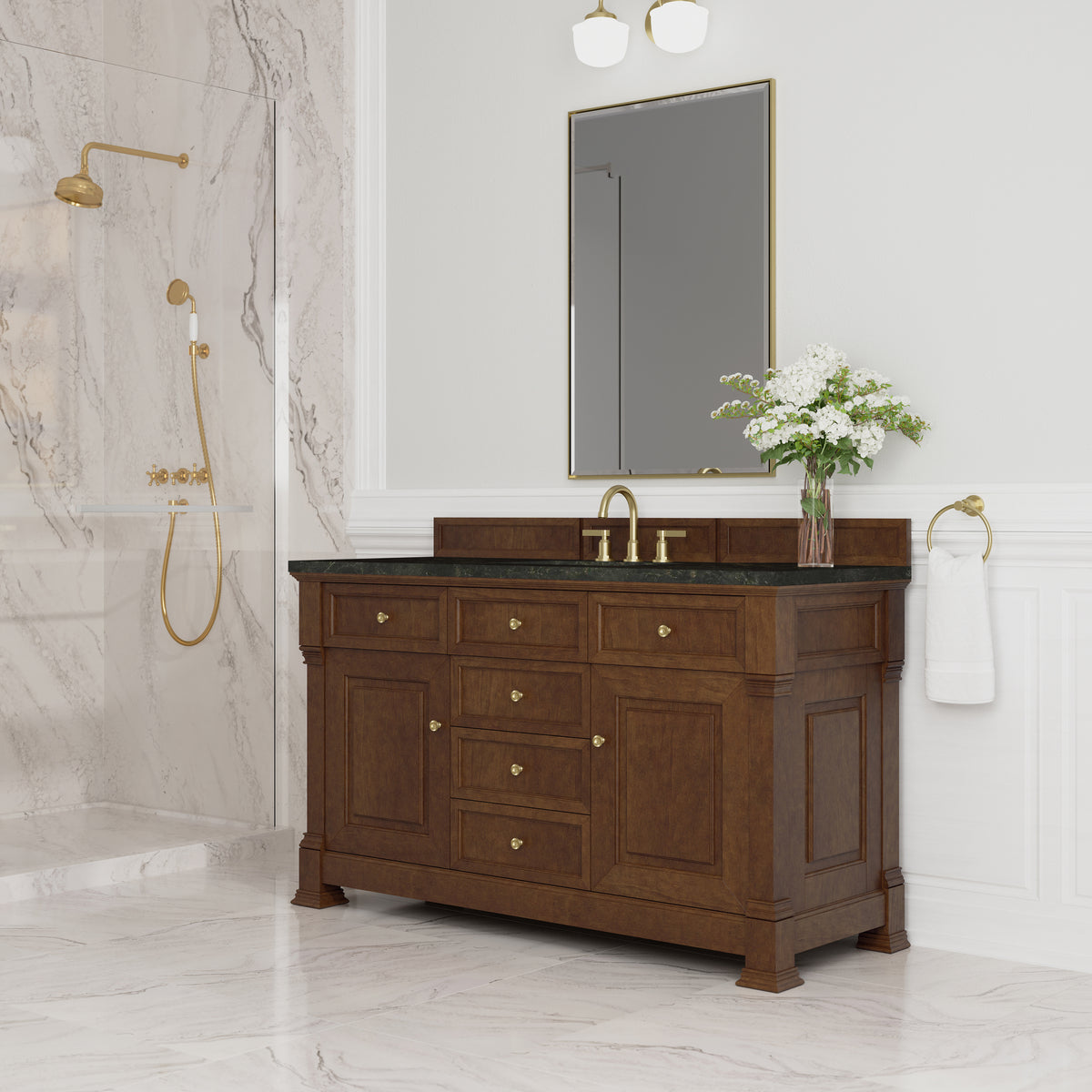James Martin Vanities Brookfield 60" Honey Oak Single Vanity With 3 CM Phantome Eclos Top