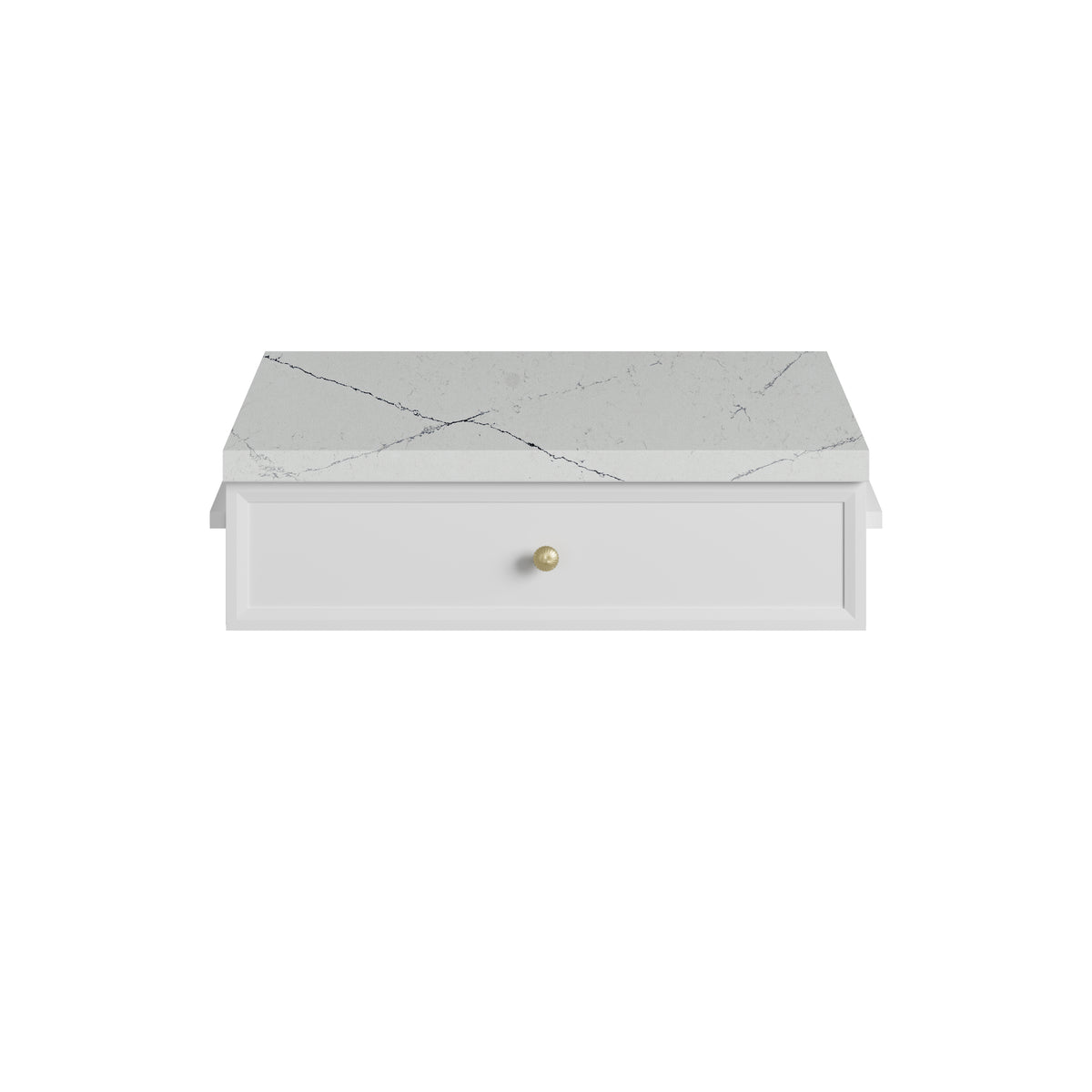 James Martin Vanities Bellshire 24" Bright White Drawer Unit With 3cm Ethereal Noctis Silestone Top