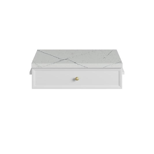 James Martin Vanities Bellshire 24" Bright White Drawer Unit With 3cm Ethereal Noctis Silestone Top