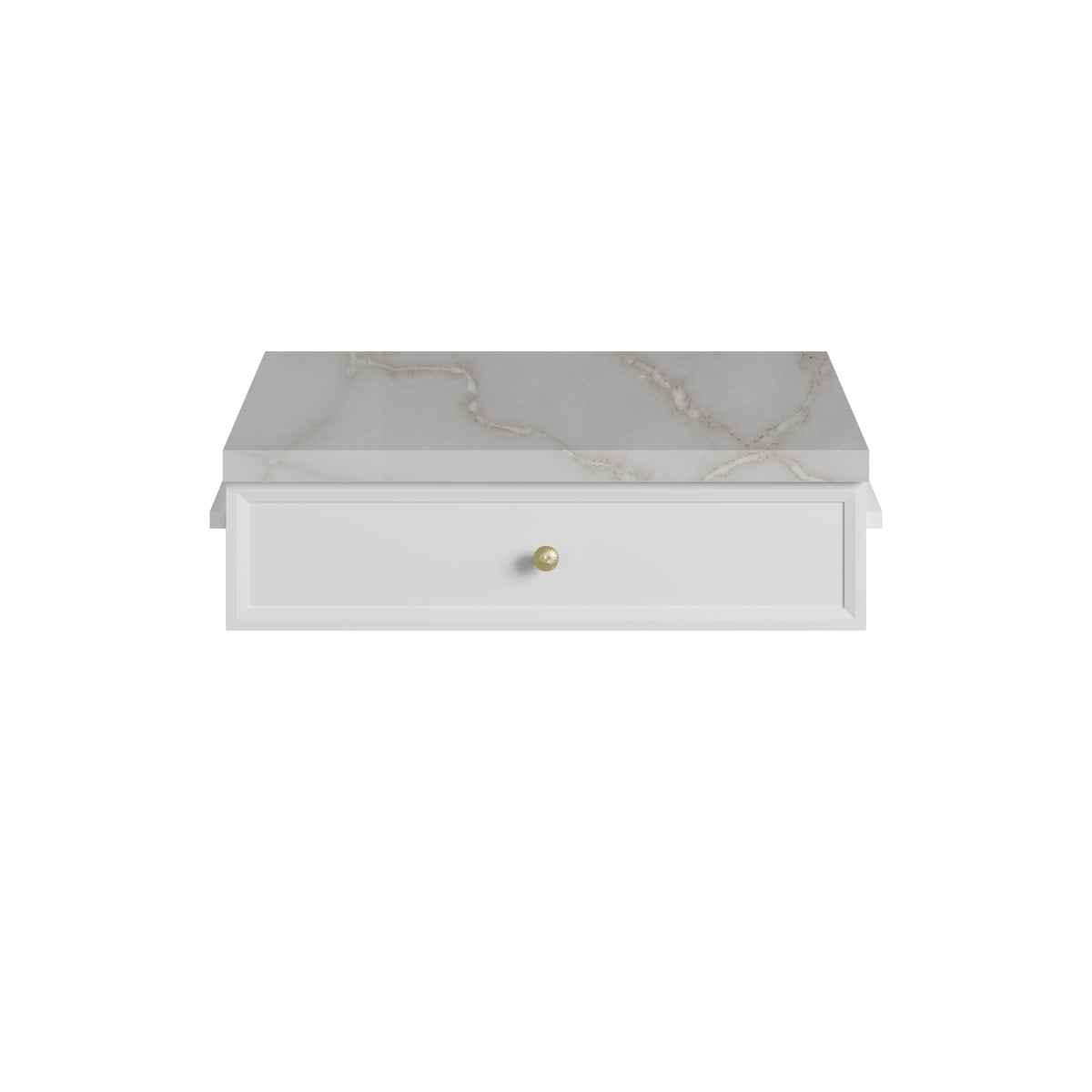 James Martin Vanities Bellshire 24" Bright White Drawer Unit With 3cm Victorian Silver Silestone Top