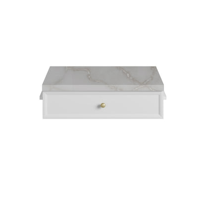James Martin Vanities Bellshire 24" Bright White Drawer Unit With 3cm Victorian Silver Silestone Top