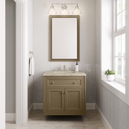 James Martin Vanities Chicago 30" Walnut Whisper Single Vanity With 3 CM Tajnar Eclos Top