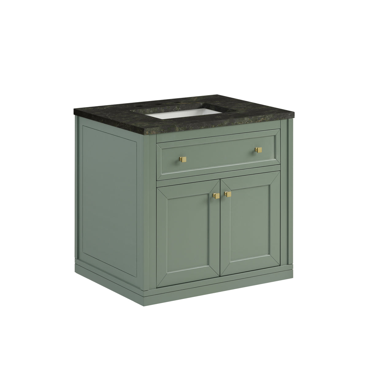 James Martin Vanities Chicago 30" Smokey Celadon Single Vanity With 3 CM Phantome Eclos Top