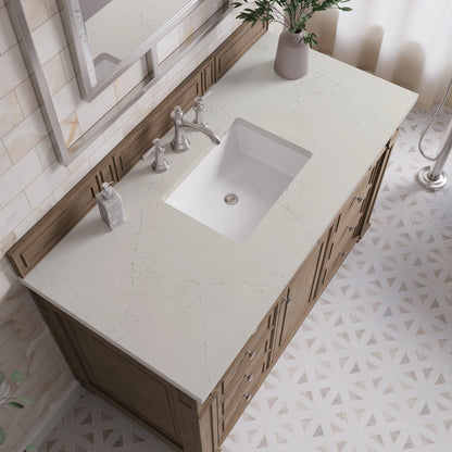 James Martin Vanities Bristol 48" Whitewashed Walnut Single Vanity With 3 CM Siberian Silestone Top
