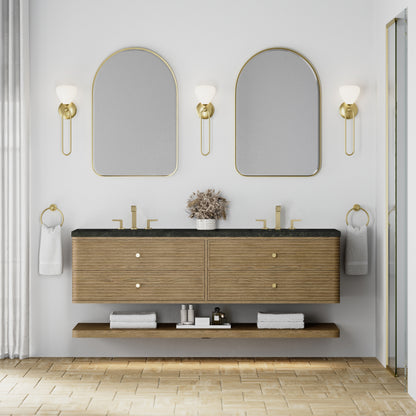 James Martin Vanities Allamari 72" Dune Mist Double Vanity With 3 CM Phantome Eclos Top
