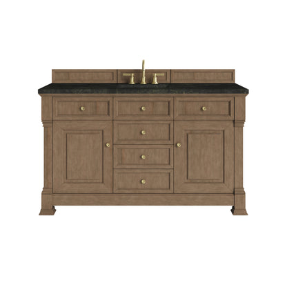 James Martin Vanities Brookfield 60" Pecan Single Vanity With 3 CM Phantome Eclos Top